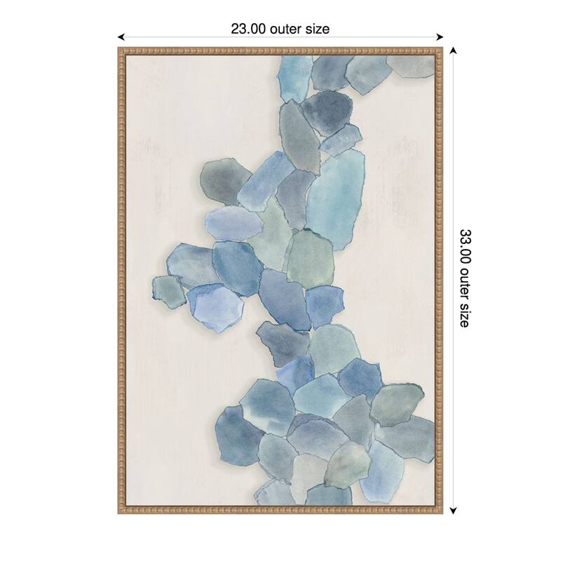 Soft Blue Mosaic Cascade by Hannah Dawson (23 x 33 in.), Framed Canvas Wall Art Print