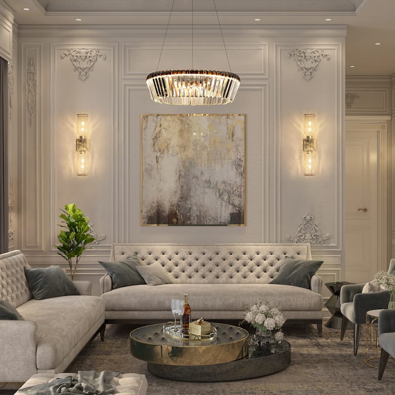 Luxmira Modern Luxury Glam Gold Large Bathroom Sconce with Art Glass for Hallway