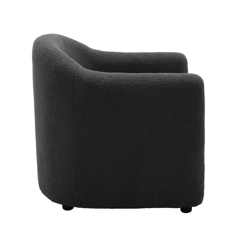 Upholstered Barrel Accent Chair, Low Back Arm Chair(Set of 2)