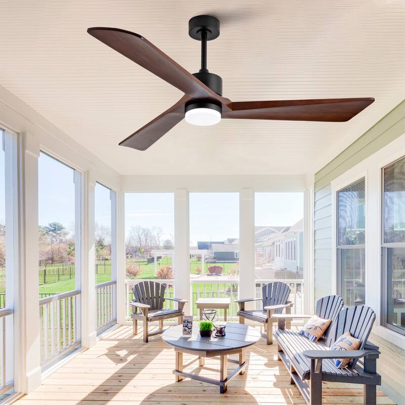 60" Ceiling Fan with Light and Remote, Quiet DC Motor, 6-Speed 5000 CFM