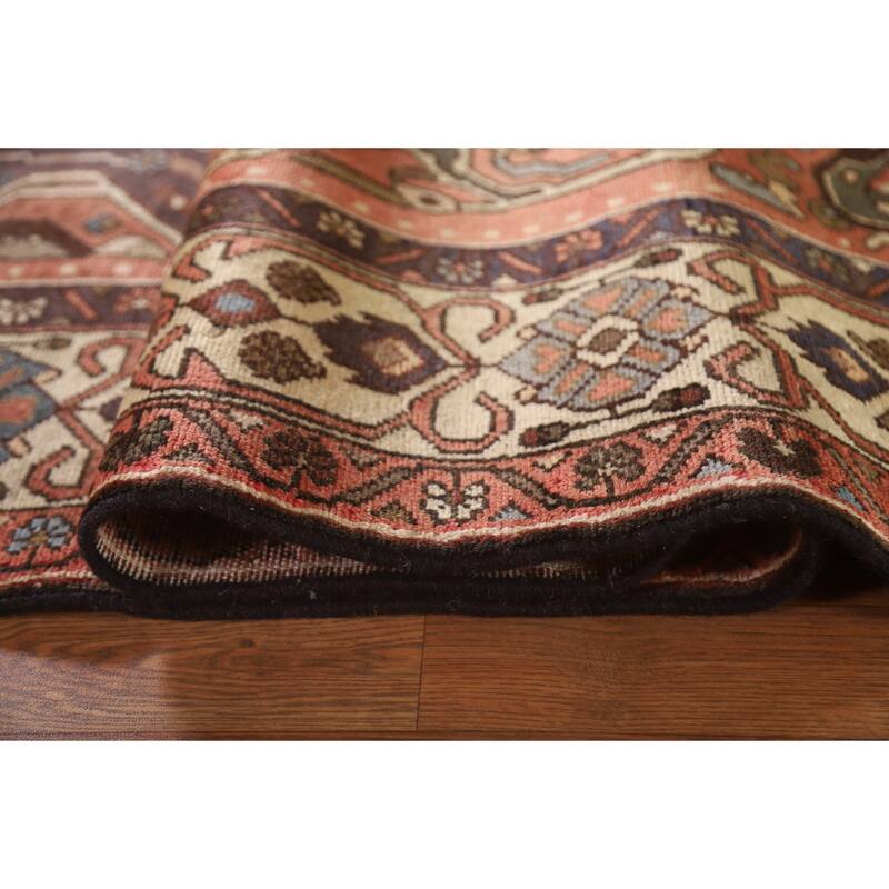 Traditional Bakhtiari Persian Vintage Rug Handmade Beige Wool Carpet - 7'1"x 10'2"
