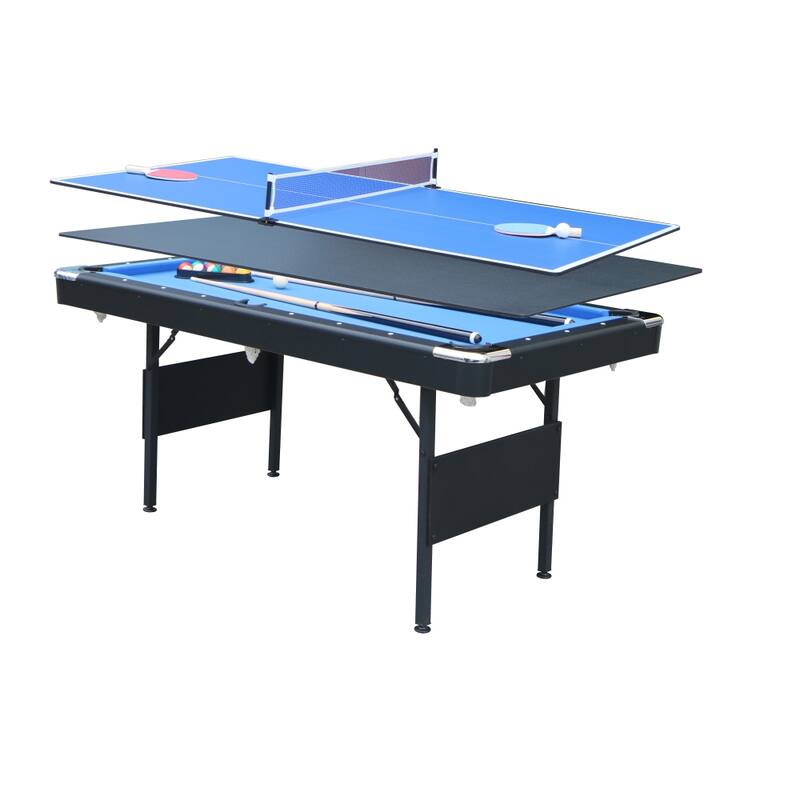 Portable 65.75 in 3 in 1 Multi Game Table Billiard table Table Tennis