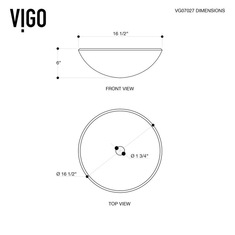 Vigo 16-1/2" Glass Bathroom Vessel Sink