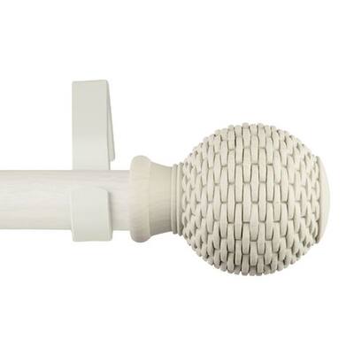 Hermosa Home Maylin 1 Inch Faux Wood Curtain Rod 66-120" - Pearl White