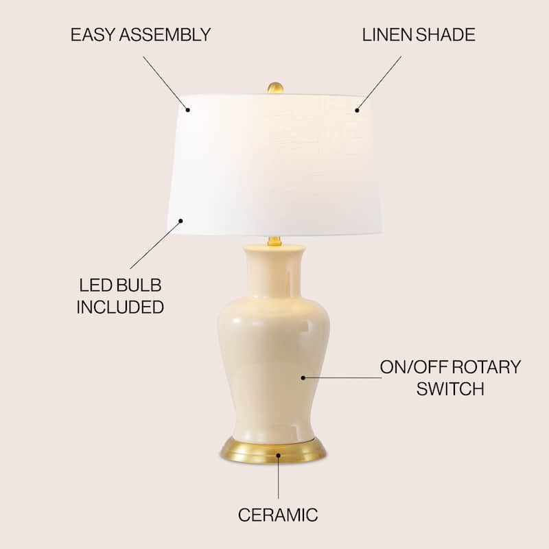 Julia 29" Ceramic LED Table Lamp, by JONATHAN Y