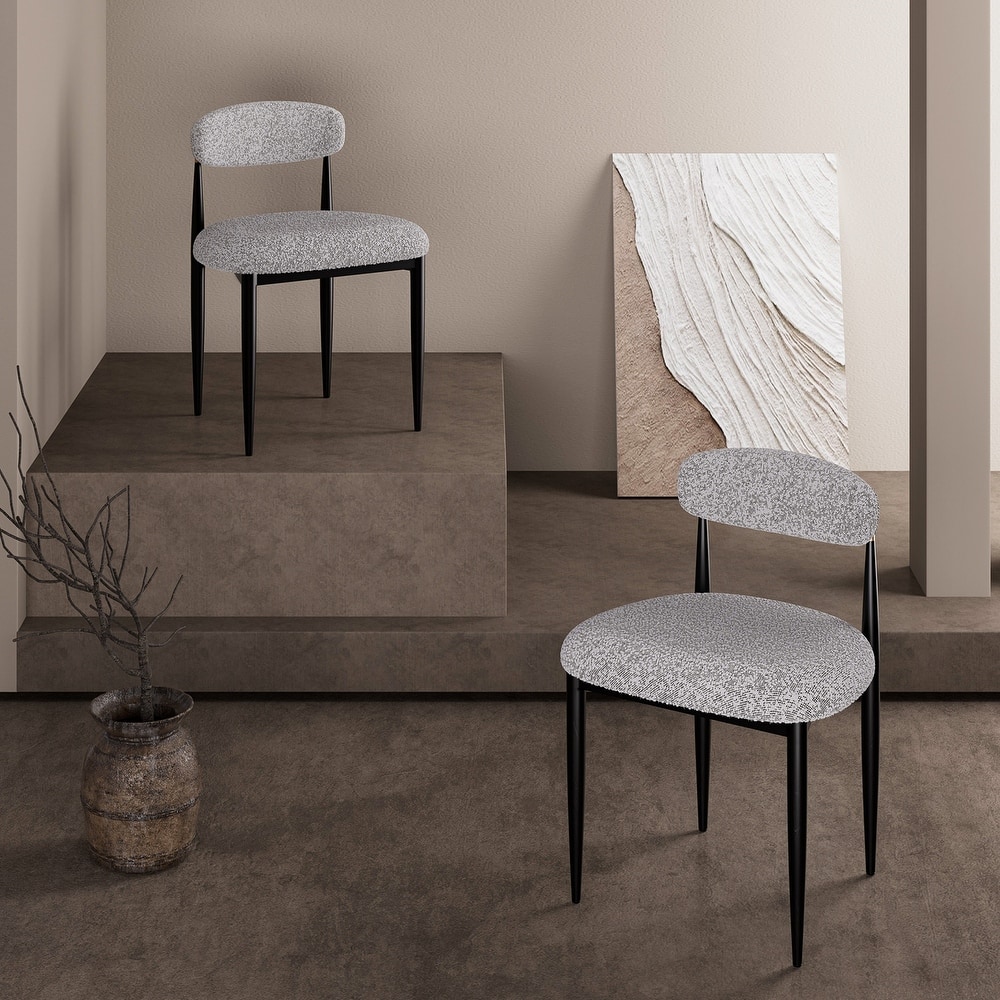 Morden Fort Modern Boucle Armless Dining Chairs (Set of 2)