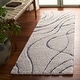 preview thumbnail 188 of 213, SAFAVIEH Florida Shag Sigtraud Abstract Waves 1.2-inch Thick Rug 2'3" x 17' Runner - Cream/Grey - Runner
