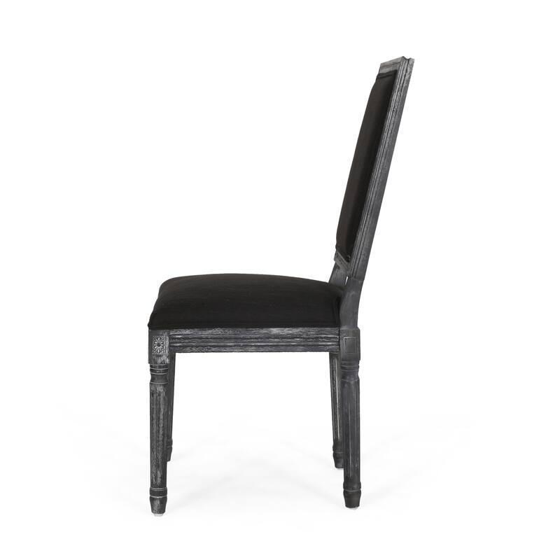 Country Dining Chairs Set of 2, Living Room Dining Chairs with Rectangle Rattan Back, Solid Wood Legs, French Bistro Chairs