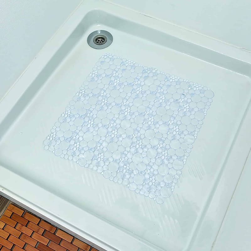 Bubbles Non-Slip Square Shower Mat 20 L X 20 W