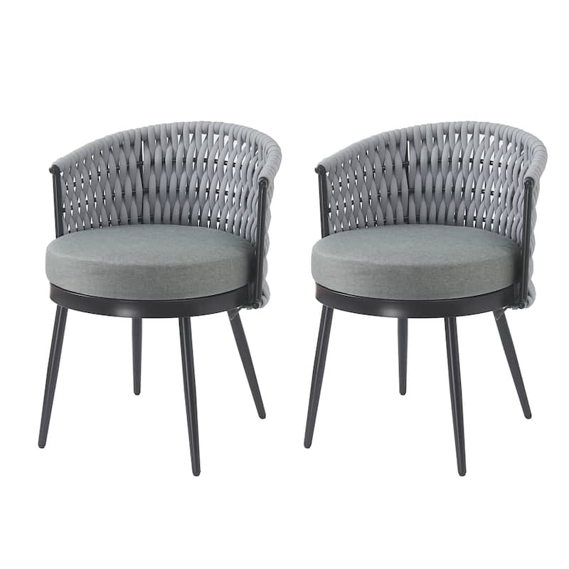 Christopher Knight Home - Tina Outdoor Dining Chair with Weather Resistant Rope and Cushions