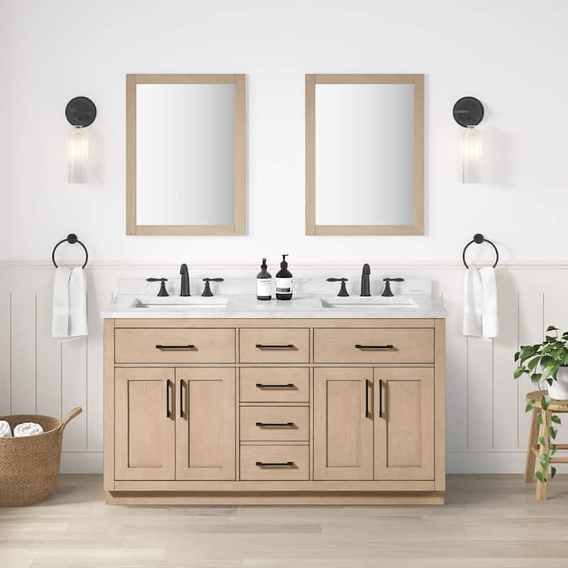 Ove Decors 15VVA-ALO260 Athea 60" Free Standing Double Basin Vanity