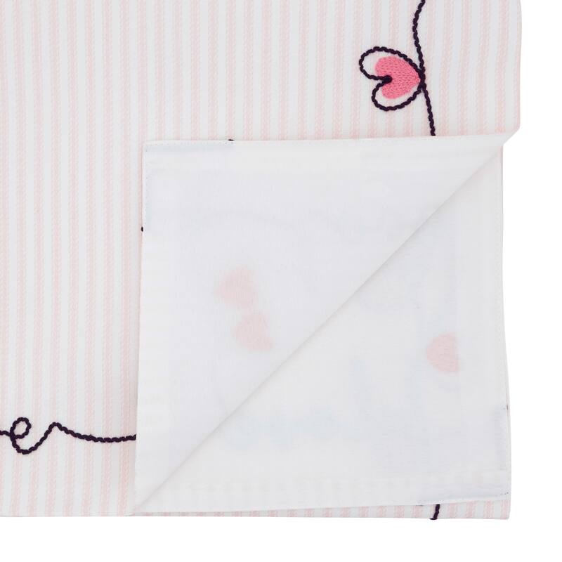 Romantic Heart Print Table Runner - Decorative Non-Reversible Lined Runner for Dining Table, 16"x70"