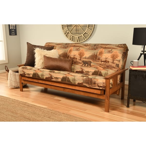 slide 2 of 16, Somette Beli Mont Multicolor Wood/Fabric Futon Set Canadian