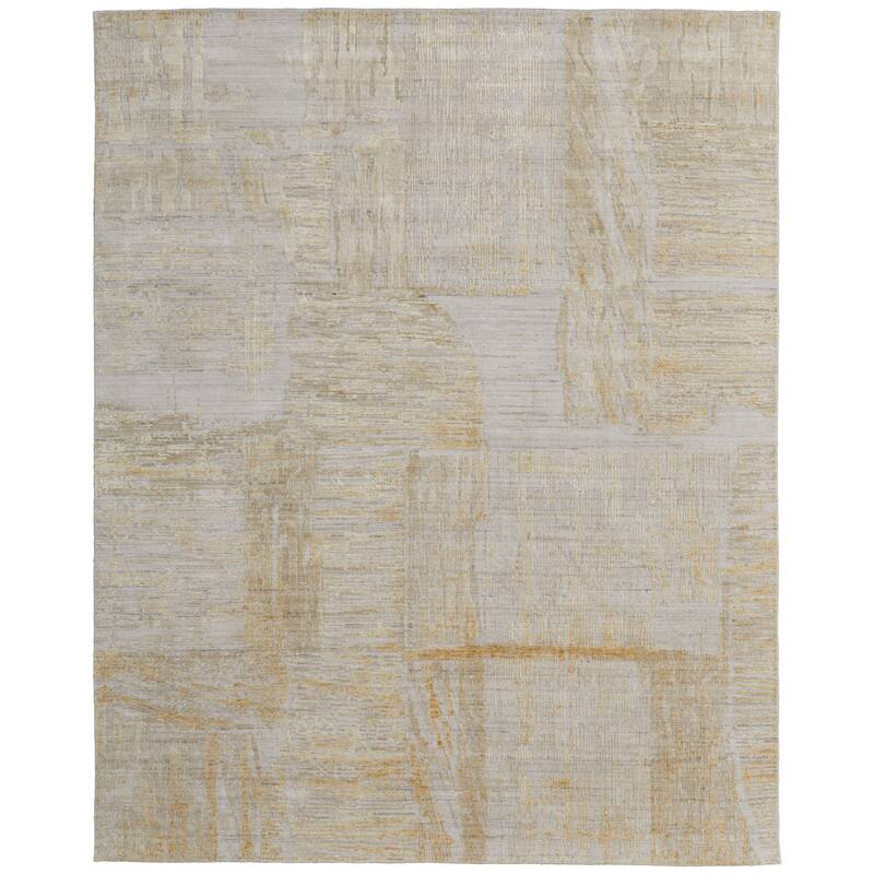 Grand Bazaar Kinton Hand Woven Abstract Modern Area Rug - 2' x 3' - Yellow/Ivory/Gold