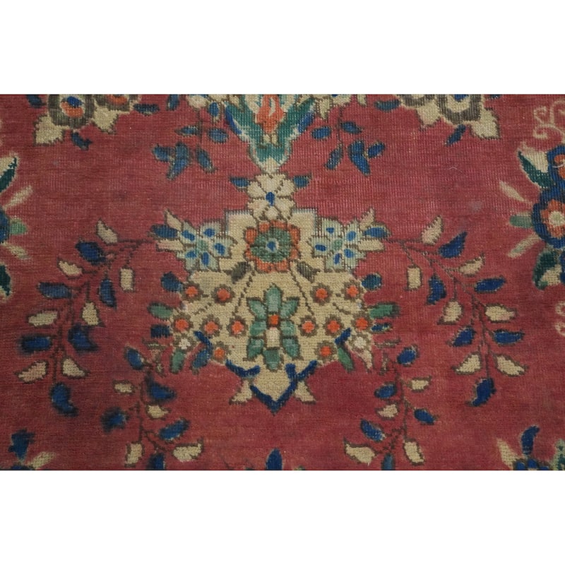 Hand Knotted Oriental 100% Wool Carpet Traditional Floral Pink Tabriz Area Rug - 6' 11'' X 4' 3''