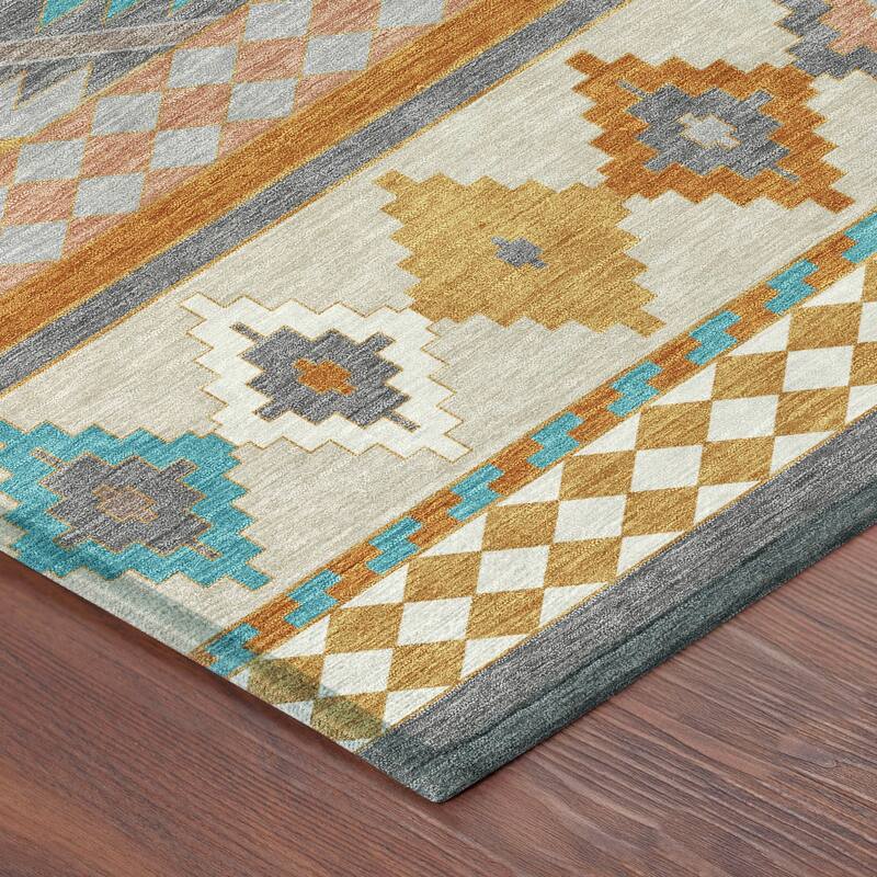 Machine Washable Indoor/ Outdoor Global Clemente Chantille Rug