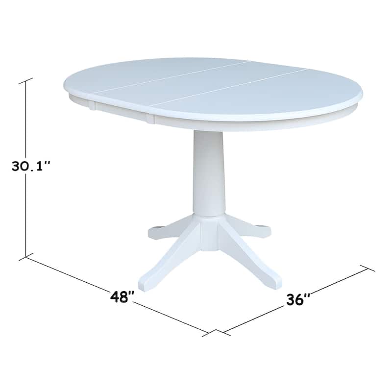 36" Round Top Pedestal Table w/12" Leaf