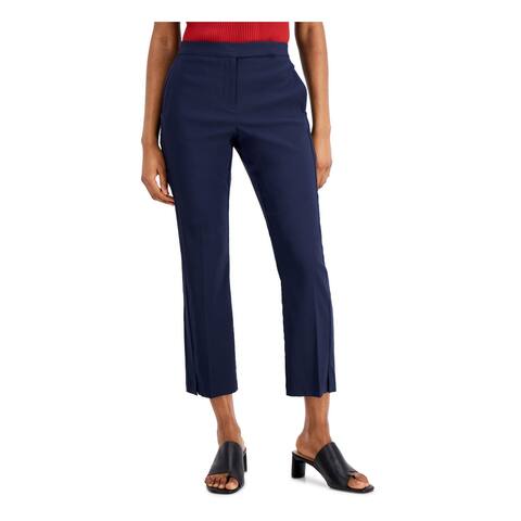 ALFANI Womens Blue Pocketed Cropped Wear To Work Pants Size 12
