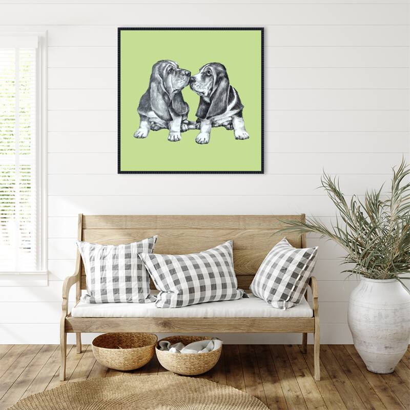 Doggie Hello by Renate Holzner Framed Canvas Wall Art Print