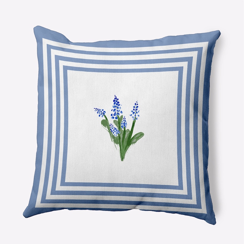Framed Bouquets Decorative Throw Pillow - Cornflower - 20" x 20"