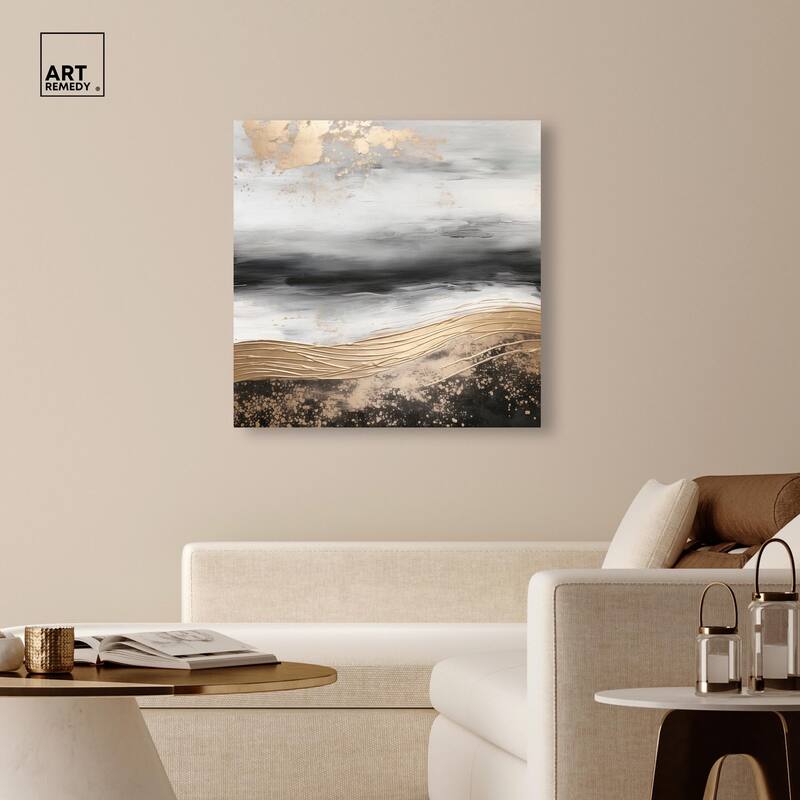 Moonlit Gold Canvas by Art Remedy, Gallery Wrapped