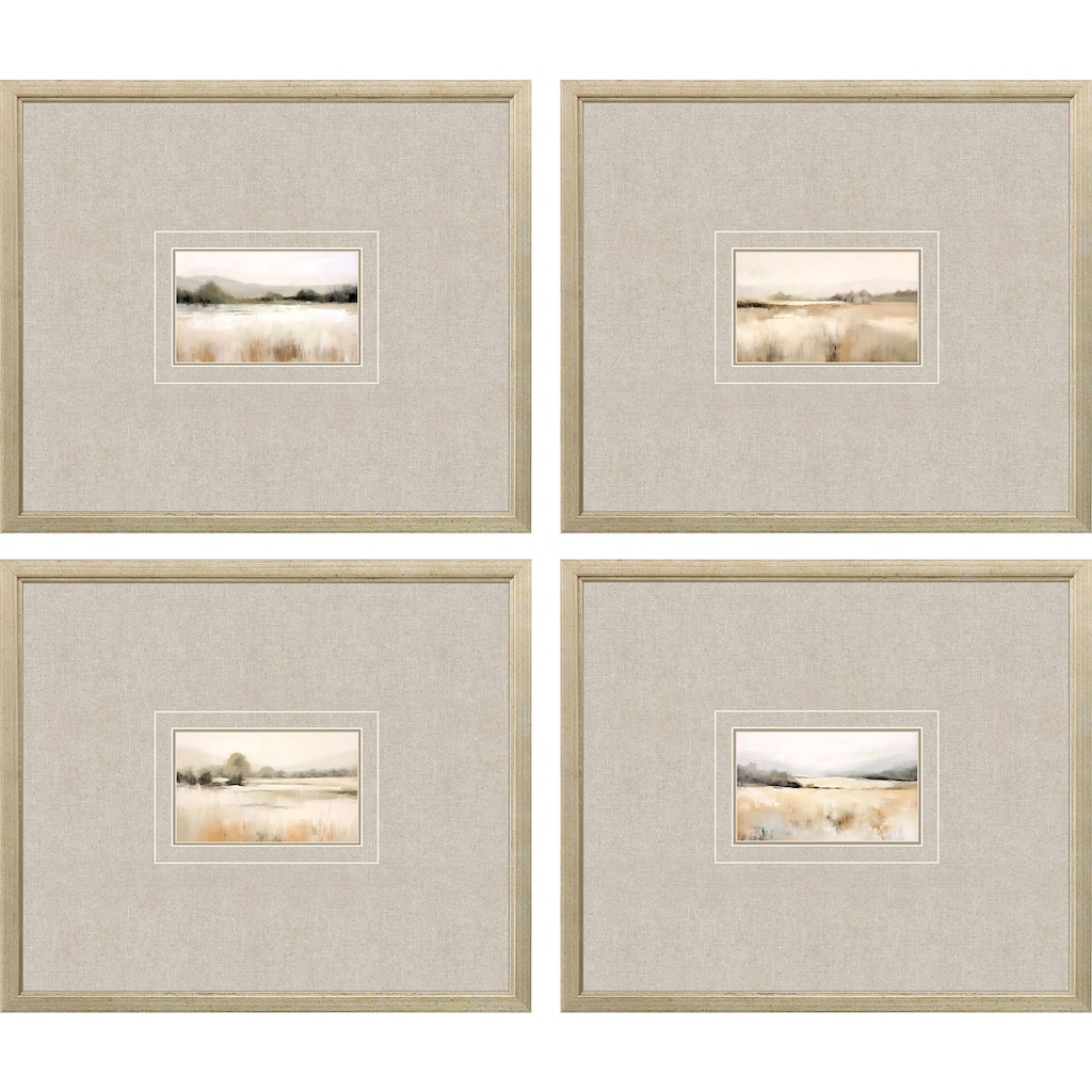Subtle Landscape S/4 Framed Art Giclee Under Glass