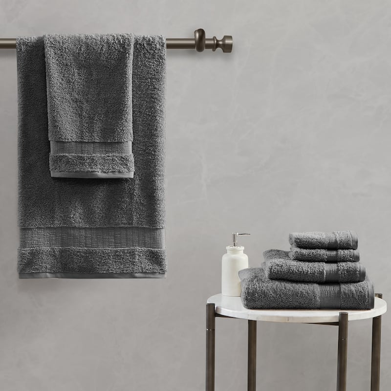 Madison Park Signature Luce 100-percent Egyptian Cotton 6 Piece Towel Set - Charcoal