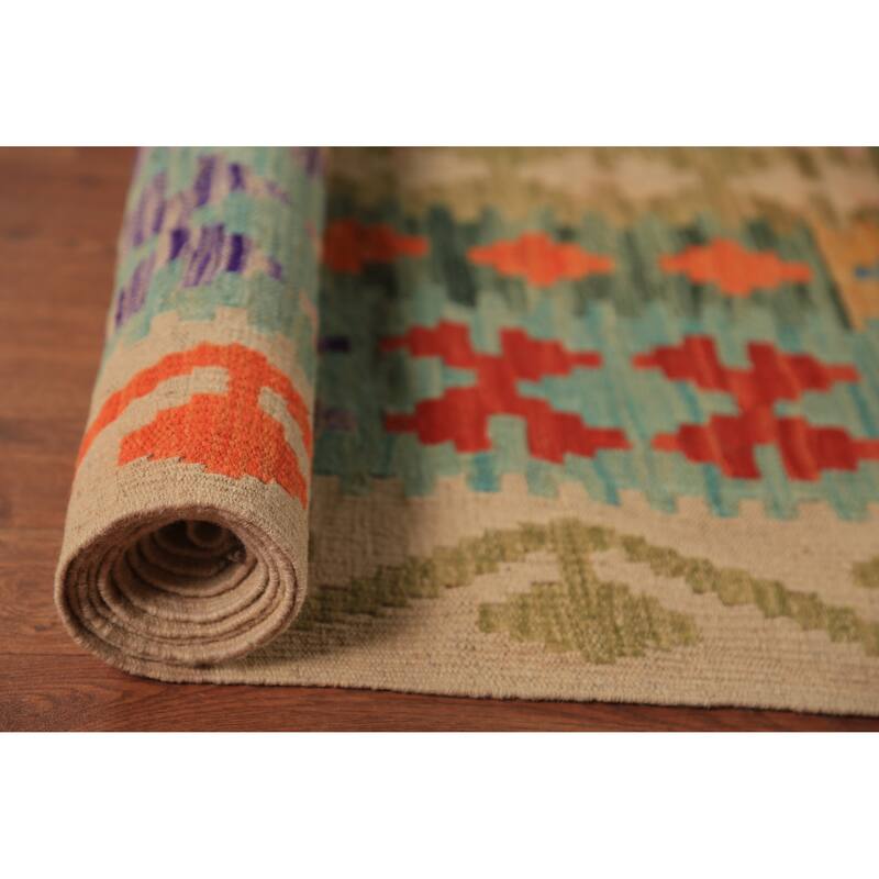 Southwestern Kilim Oriental Large Rug Hand-Woven Wool Carpet - 10'0"x 16'4"
