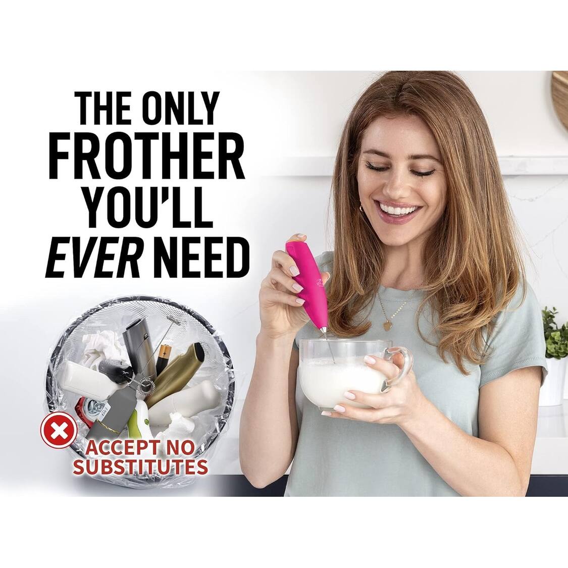 Zulay Kitchen Powerful Milk Frother Handheld Foam Maker for Lattes