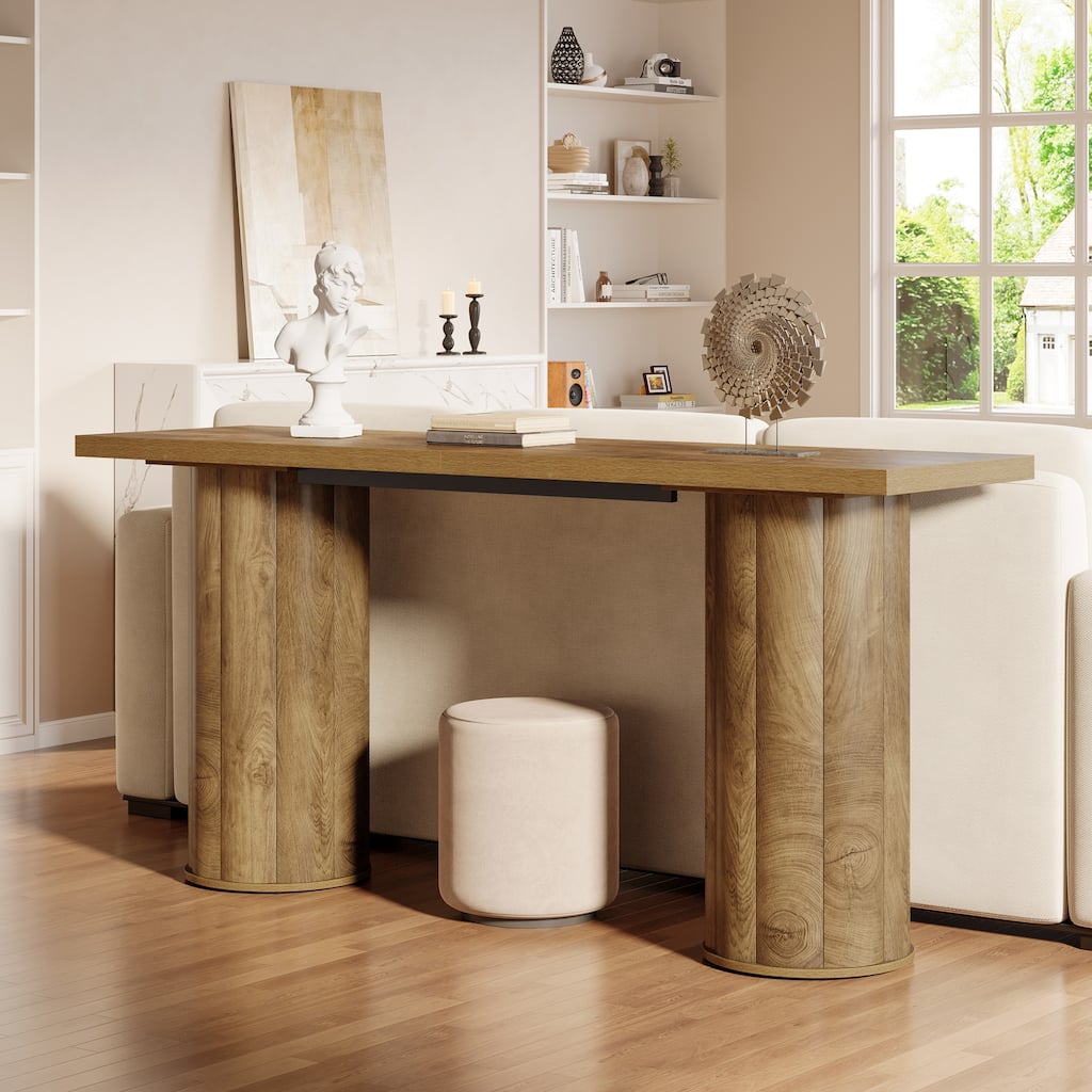 70.86" Sofa Console Table, Wooden Entryway Table for Hallway