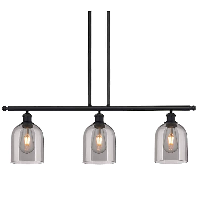 Innovations Lighting 516-3I-10-36 Bella Pendant Bella 3 Light 36" Wide - Matte Black / Light Smoke
