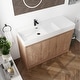 preview thumbnail 10 of 74, Beingnext 24"/30"/48"/60" Bathroom Vanity with Sink, Freestanding Bathroom Vanity with Soft Close Door and Shelf 47.2''W x 18.1''D x 35''H - Imitative Oak-Left Basin
