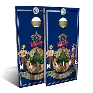 Maine State Flag 2 Outdoor Cornhole Board Set