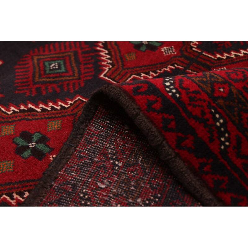 ECARPETGALLERY Hand-knotted Teimani Dark Navy, Red Wool Rug - 3'4 x 6'4
