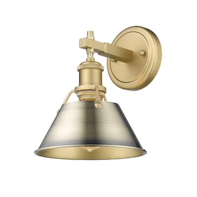 Orwell 1-Light Bath Vanity in Brushed Champagne Bronze with Aged Brass - Gold