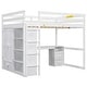 preview thumbnail 9 of 32, Full Size Loft Bed with Built-in Wardrobe, Desk, Storage Shelves and Drawers