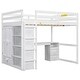 preview thumbnail 9 of 32, Wood Full Size Loft Bed with Built-in Wardrobe, Desk, Storage Shelves and Drawers