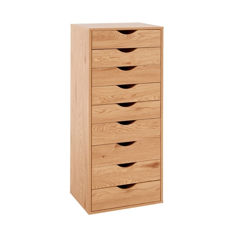 Hineefah 9 Drawer Chest, Wood Storage Dresser Cabinet, Large Craft Storage  Organizer