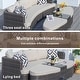 preview thumbnail 9 of 33, 5-piece Patio Aluminum Wicker Daybed Sectional Sofa Set with 1 Side Table and 2 Ottomans