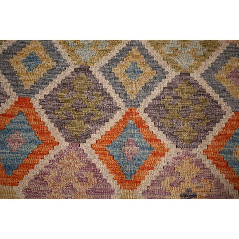 Multicolor Kilim Oriental Large Area Rug Hand-Woven Wool Carpet - 10'4"x 15'7"