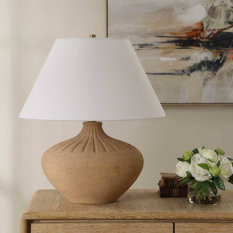 Uttermost Eldon Terracotta Table Lamp - 21.00" W x 23.50" H x 21.00" D