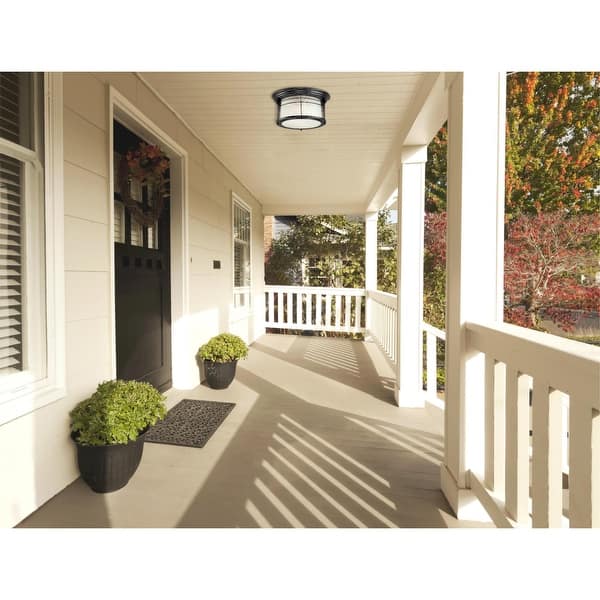 slide 2 of 4, Westinghouse Senecaville Two-Light Exterior Flush-Mount Fixture - 12-Inch