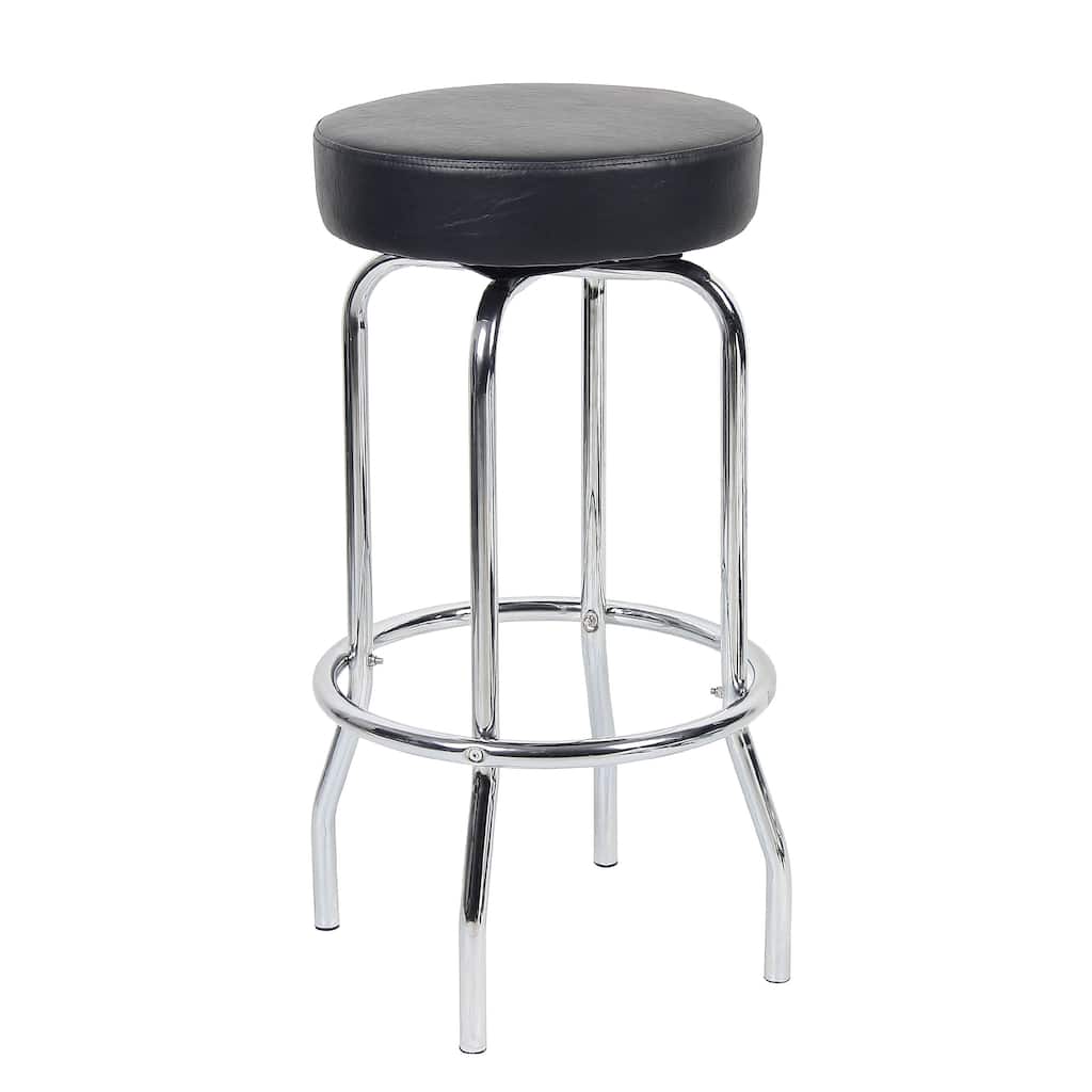 Multi Functional Stool with Chrome Legs and Black Molded Foam Seat