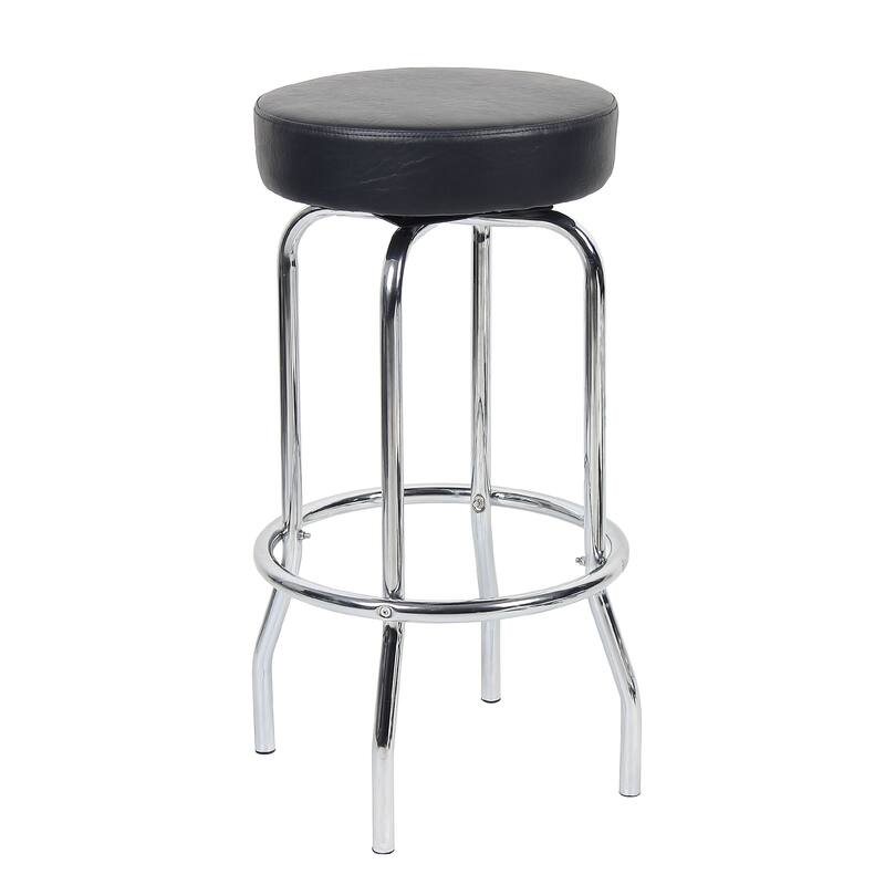 Multi Functional Stool with Chrome Legs and Black Molded Foam Seat