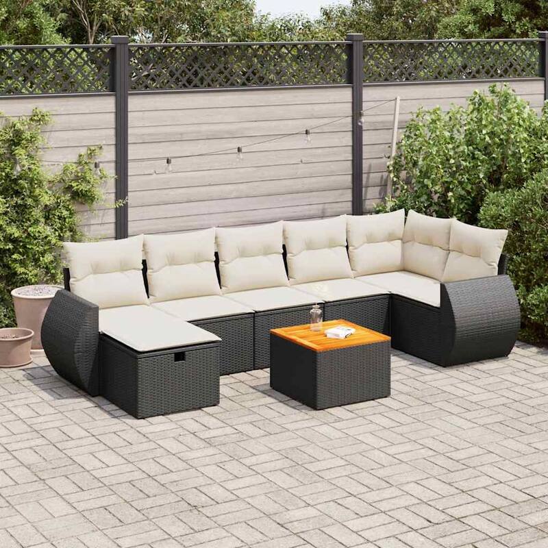 8-Piece Patio Sofa Set - Black and cream - form3 - 21.7 x 21.7 x 14.6 in