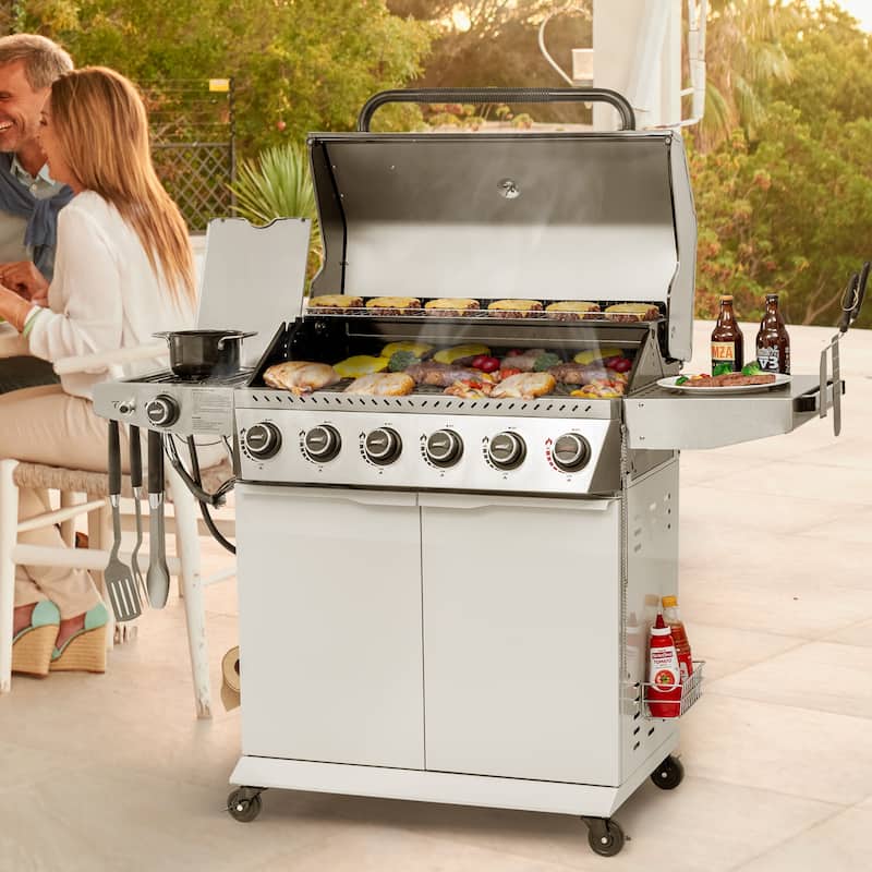 Royal Gourmet 6-Burner Propane Gas Grill with Sear & Side Burner