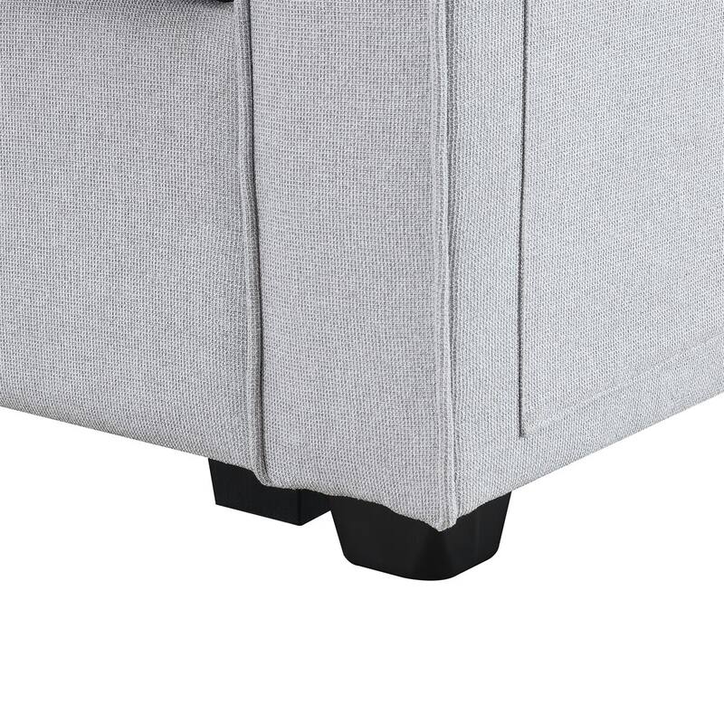 Merax 104" 4-Seater Modern Linen Fabric Sofa with Armrest Pockets and 4 Pillows,Minimalist Style Couch