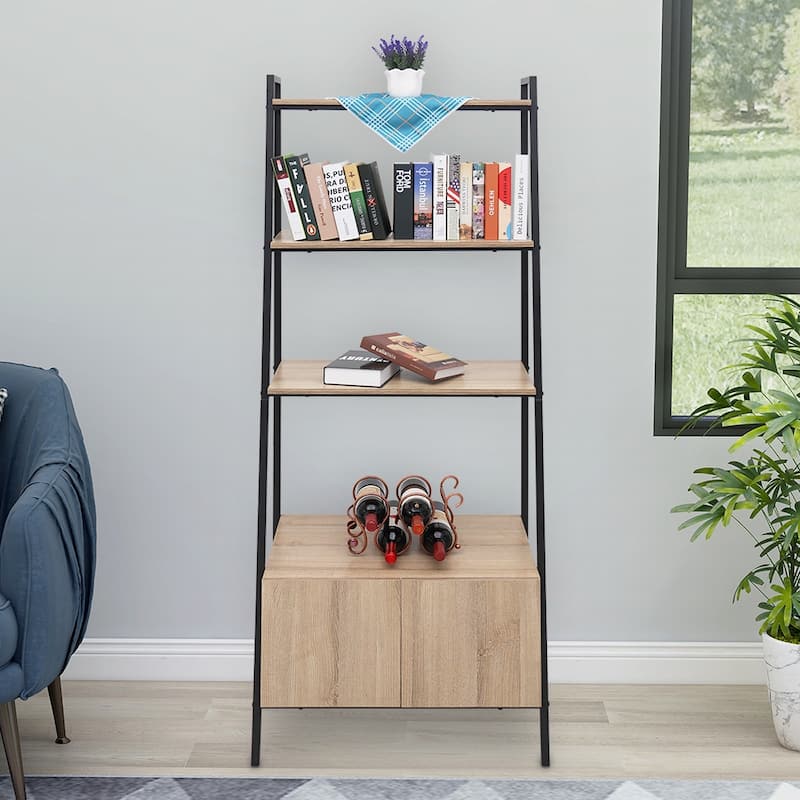 4 Tier Book Case with Cabinet - N/A