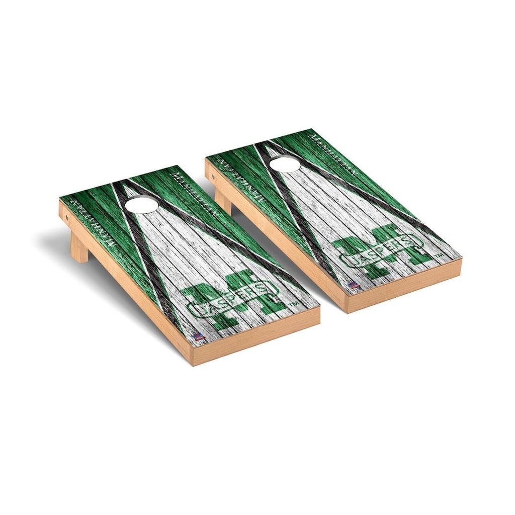 Manhattan Jaspers Triangle Cornhole Board Set