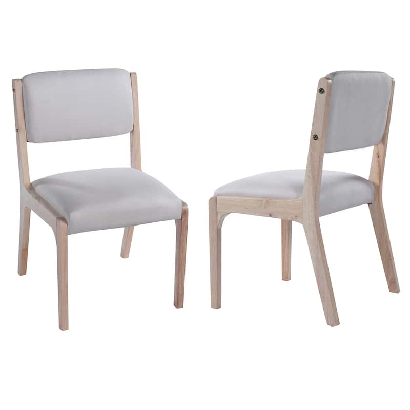 Wooden Dining Chairs Set of 2, Modern Fabric Upholstered Kitchen Side Chairs, Farmhouse Dining Room Accent Chair